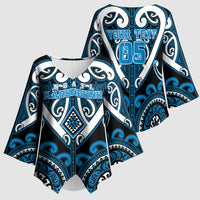 Custom Aotearoa Ngati Kahungunu Kimono Sleeve Blouse Maori Tribal Pattern