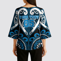 Custom Aotearoa Ngati Kahungunu Kimono Sleeve Blouse Maori Tribal Pattern