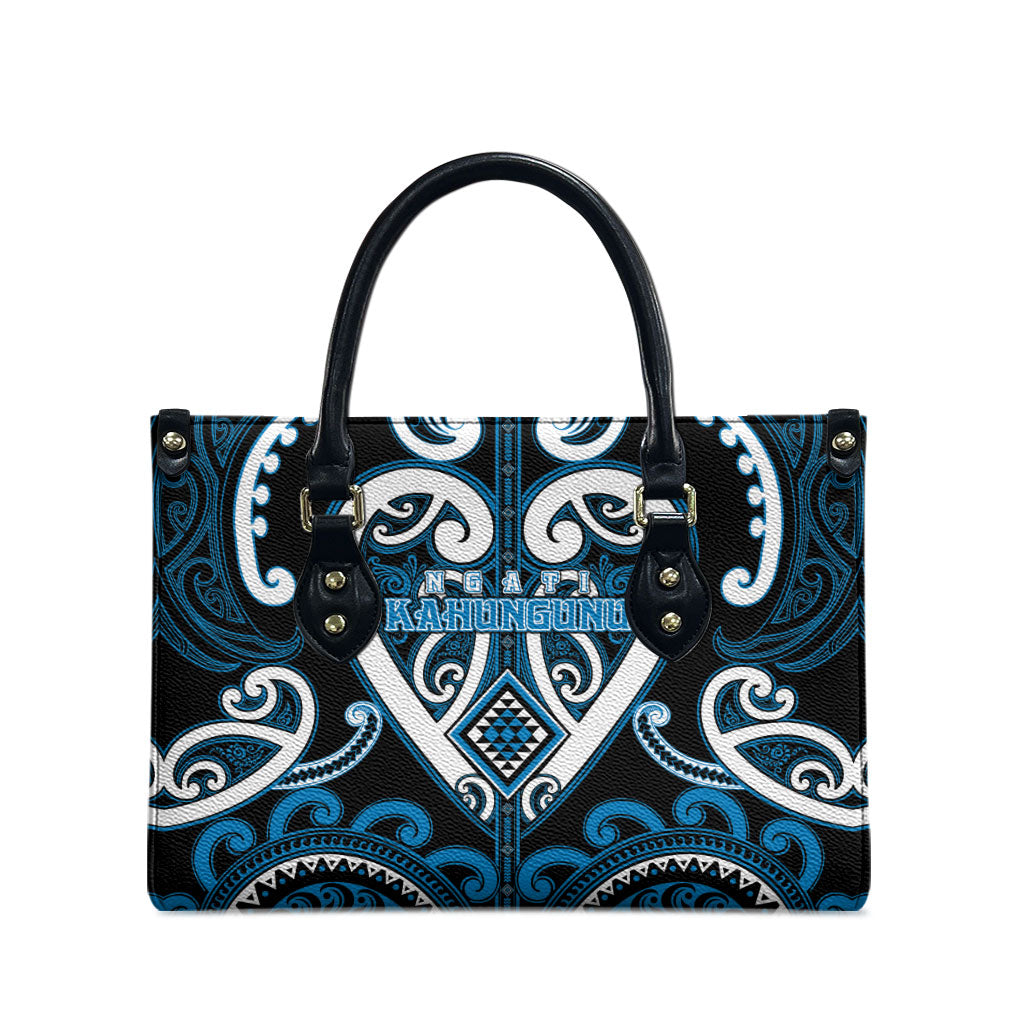 Aotearoa Ngati Kahungunu Leather Bag Maori Tribal Pattern