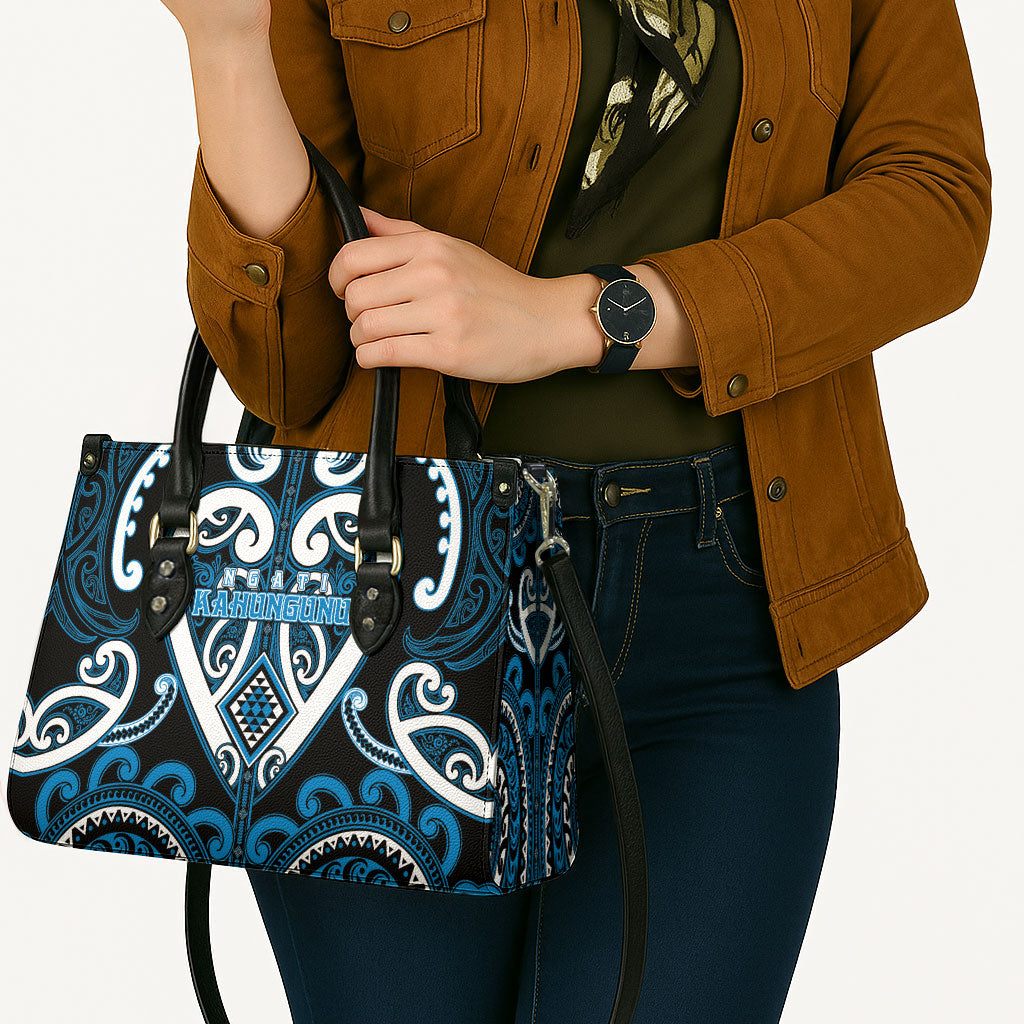 Aotearoa Ngati Kahungunu Leather Bag Maori Tribal Pattern
