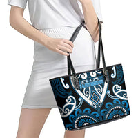 Aotearoa Ngati Kahungunu Leather Tote Bag Maori Tribal Pattern