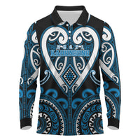 Custom Aotearoa Ngati Kahungunu Long Sleeve Polo Shirt Maori Tribal Pattern