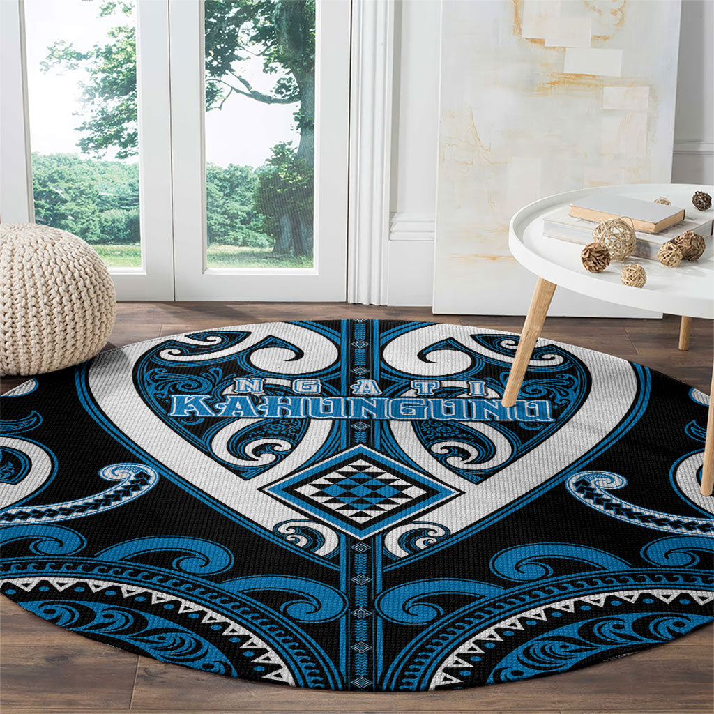 Aotearoa Ngati Kahungunu Round Carpet Maori Tribal Pattern