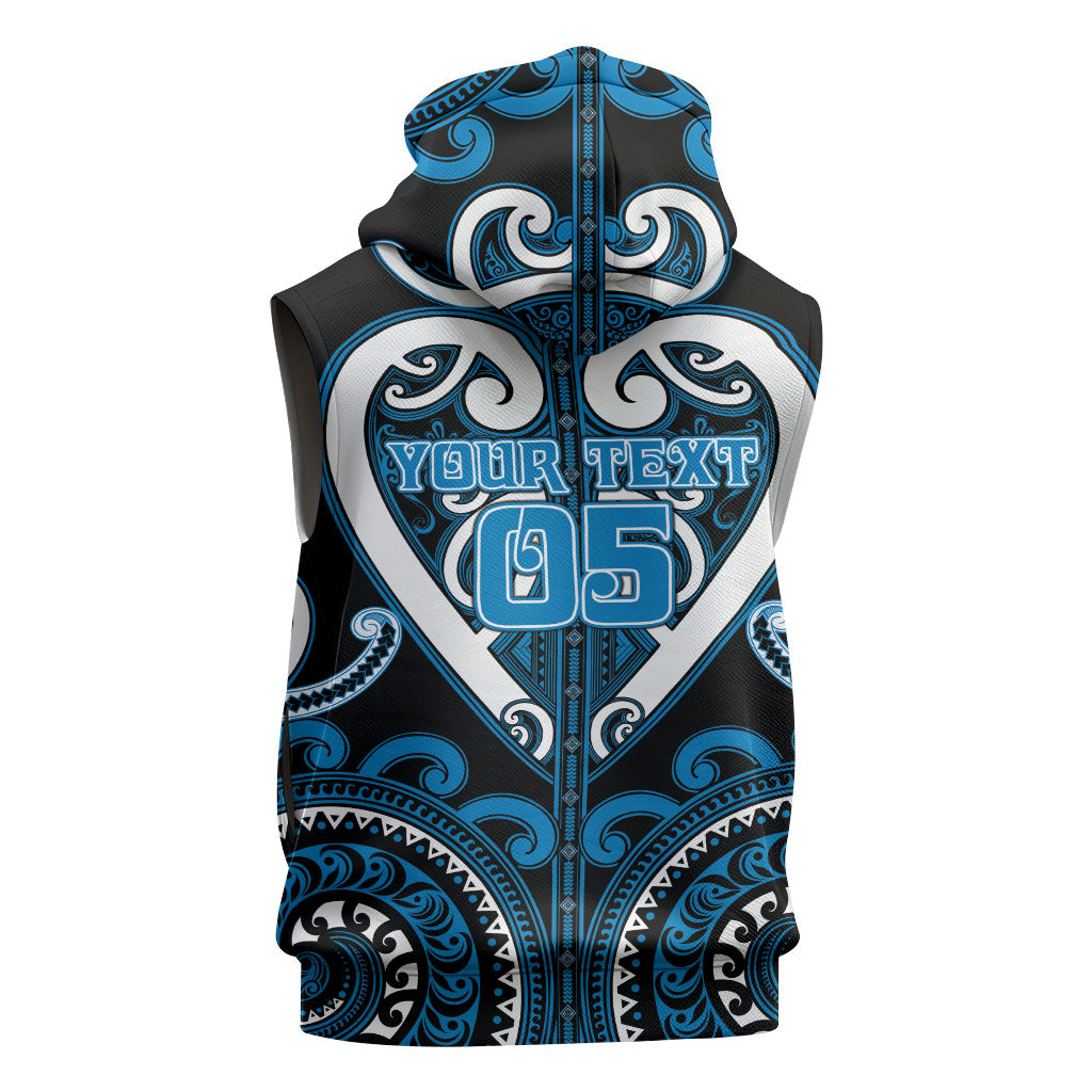 Custom Aotearoa Ngati Kahungunu Sleeveless Hoodie Maori Tribal Pattern