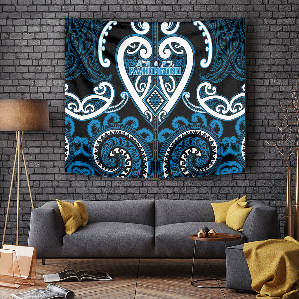 Aotearoa Ngati Kahungunu Tapestry Maori Tribal Pattern LT05 Blue - Polynesian Pride