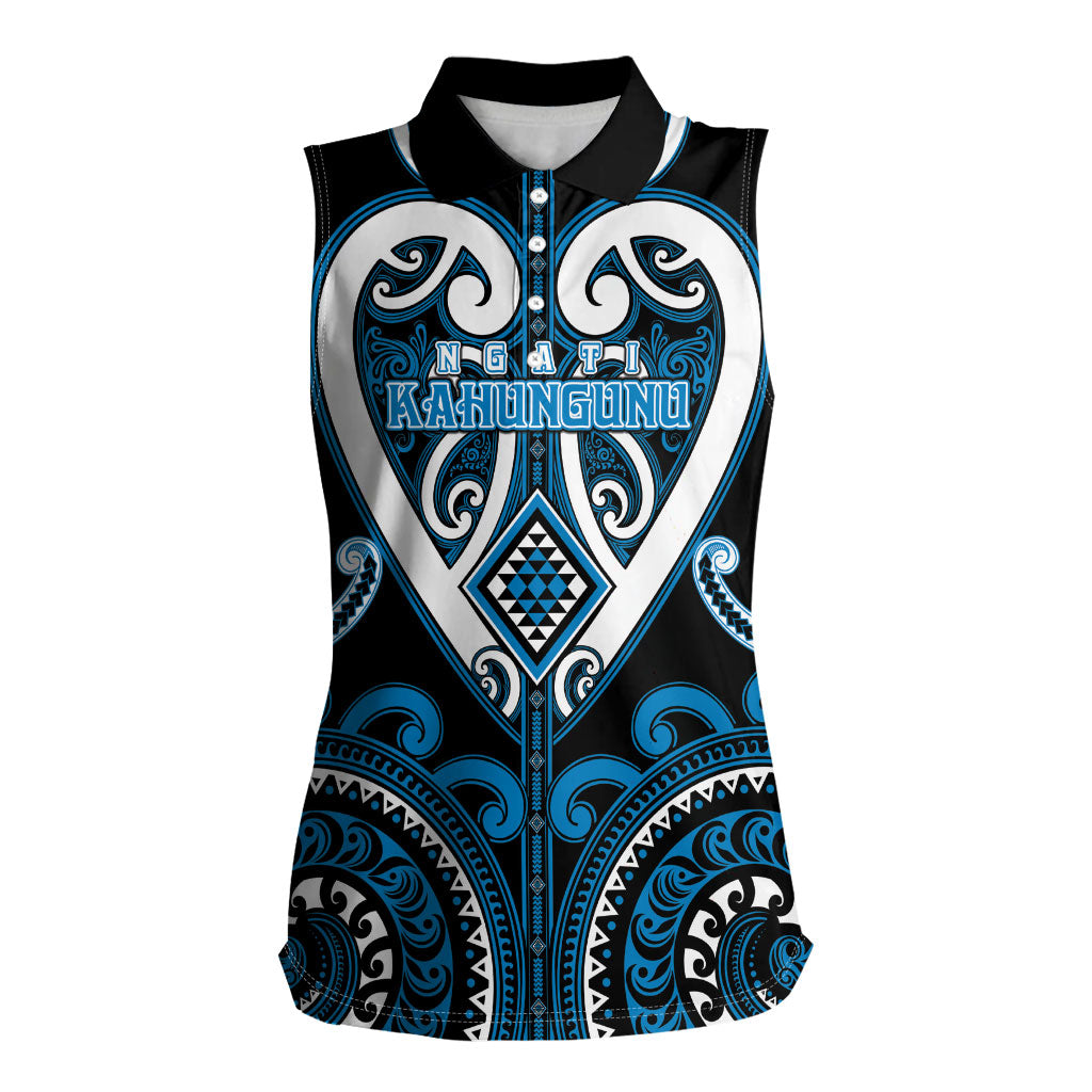 Custom Aotearoa Ngati Kahungunu Women Sleeveless Polo Shirt Maori Tribal Pattern