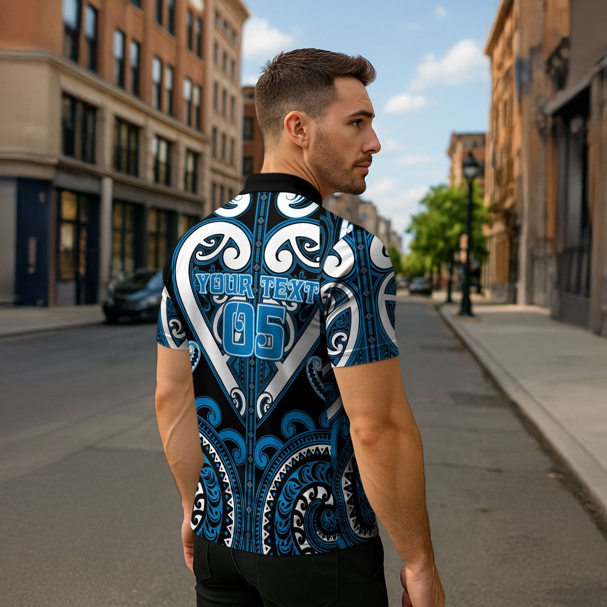 Custom Aotearoa Ngati Kahungunu Zipper Polo Shirt Maori Tribal Pattern