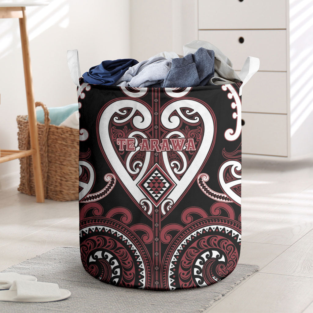 Aotearoa Te Arawa Laundry Basket Maori Tribal Pattern LT05 Red - Polynesian Pride
