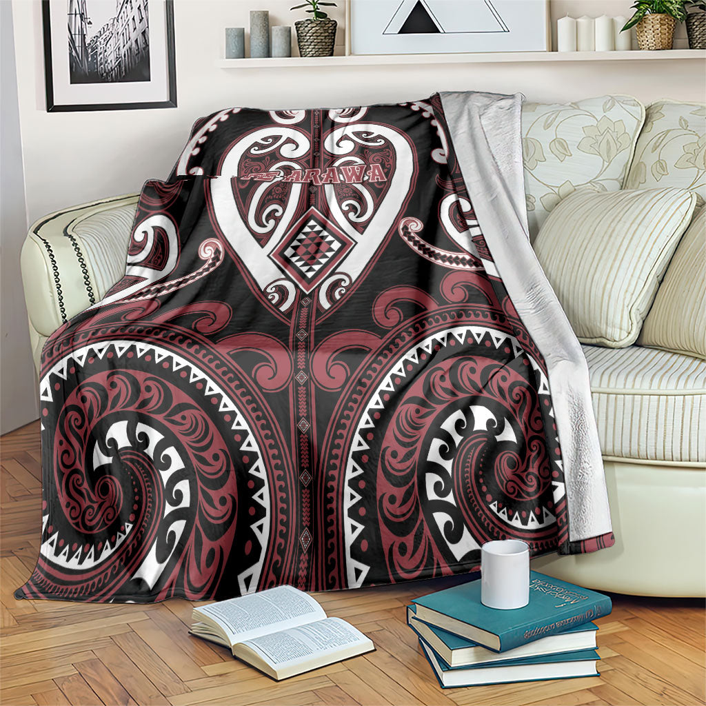 Aotearoa Te Arawa Blanket Maori Tribal Pattern LT05 Red - Polynesian Pride