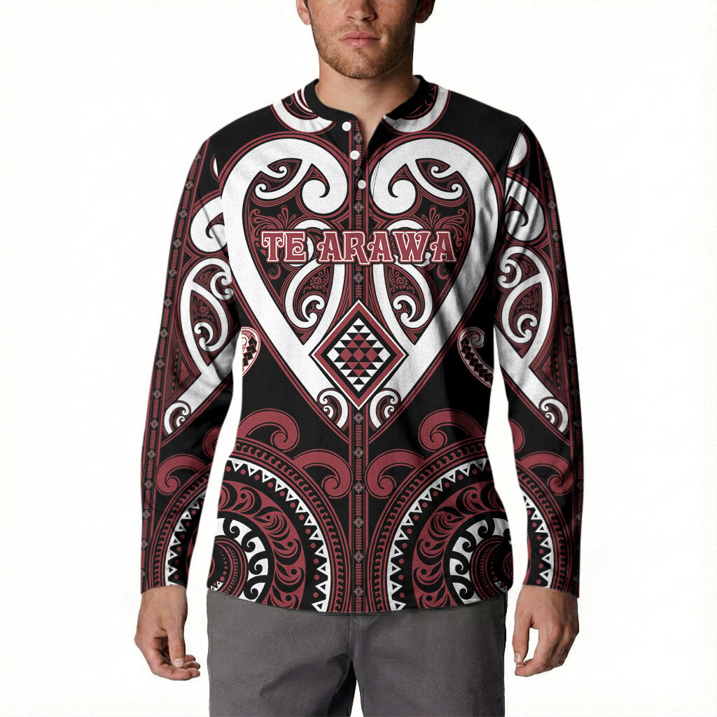 Custom Aotearoa Te Arawa Button Sweatshirt Maori Tribal Pattern