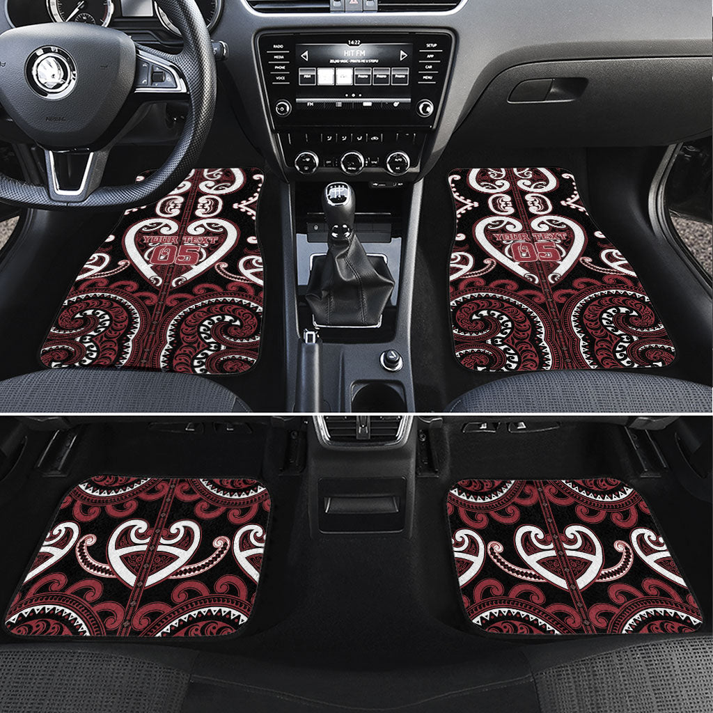 Custom Aotearoa Te Arawa Car Mats Maori Tribal Pattern LT05 Set 4pcs Red - Polynesian Pride