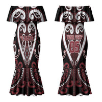 Custom Aotearoa Te Arawa Couples Matching Mermaid Dress and Long Sleeve Button Shirt Maori Tribal Pattern