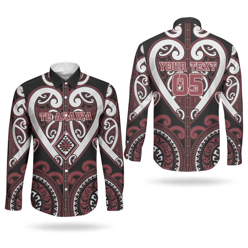 Custom Aotearoa Te Arawa Couples Matching Off Shoulder Short Dress and Long Sleeve Button Shirt Maori Tribal Pattern