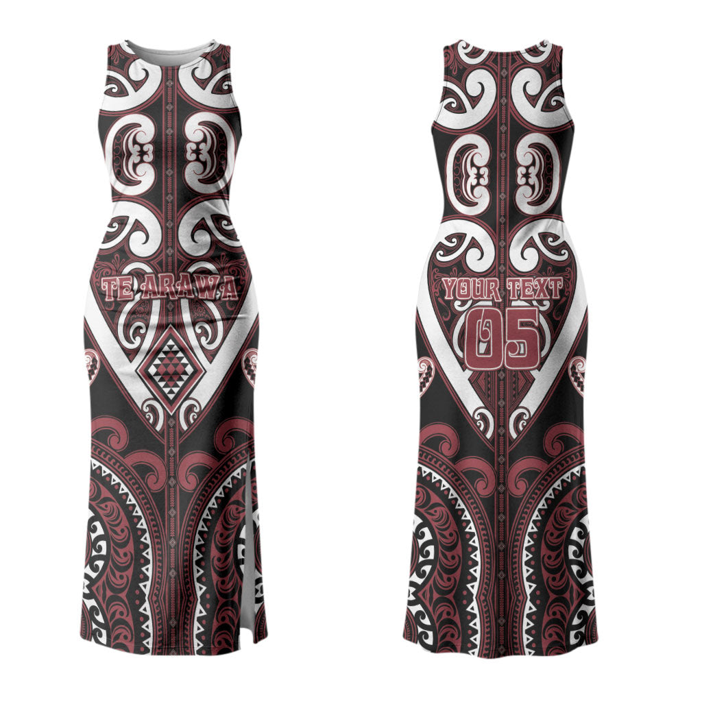 Custom Aotearoa Te Arawa Couples Matching Tank Maxi Dress and Hawaiian Shirt Maori Tribal Pattern