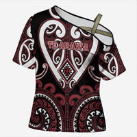 Custom Aotearoa Te Arawa Cross Shoulder Shirt Maori Tribal Pattern