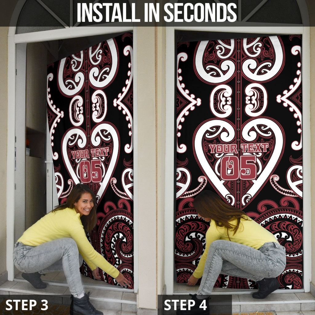 Custom Aotearoa Te Arawa Door Cover Maori Tribal Pattern