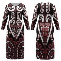 Custom Aotearoa Te Arawa Family Matching Long Sleeve Bodycon Dress and Hawaiian Shirt Maori Tribal Pattern