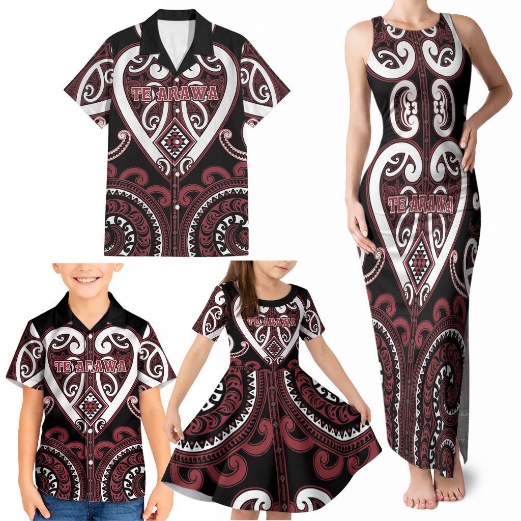 Custom Aotearoa Te Arawa Family Matching Tank Maxi Dress and Hawaiian Shirt Maori Tribal Pattern LT05 - Polynesian Pride