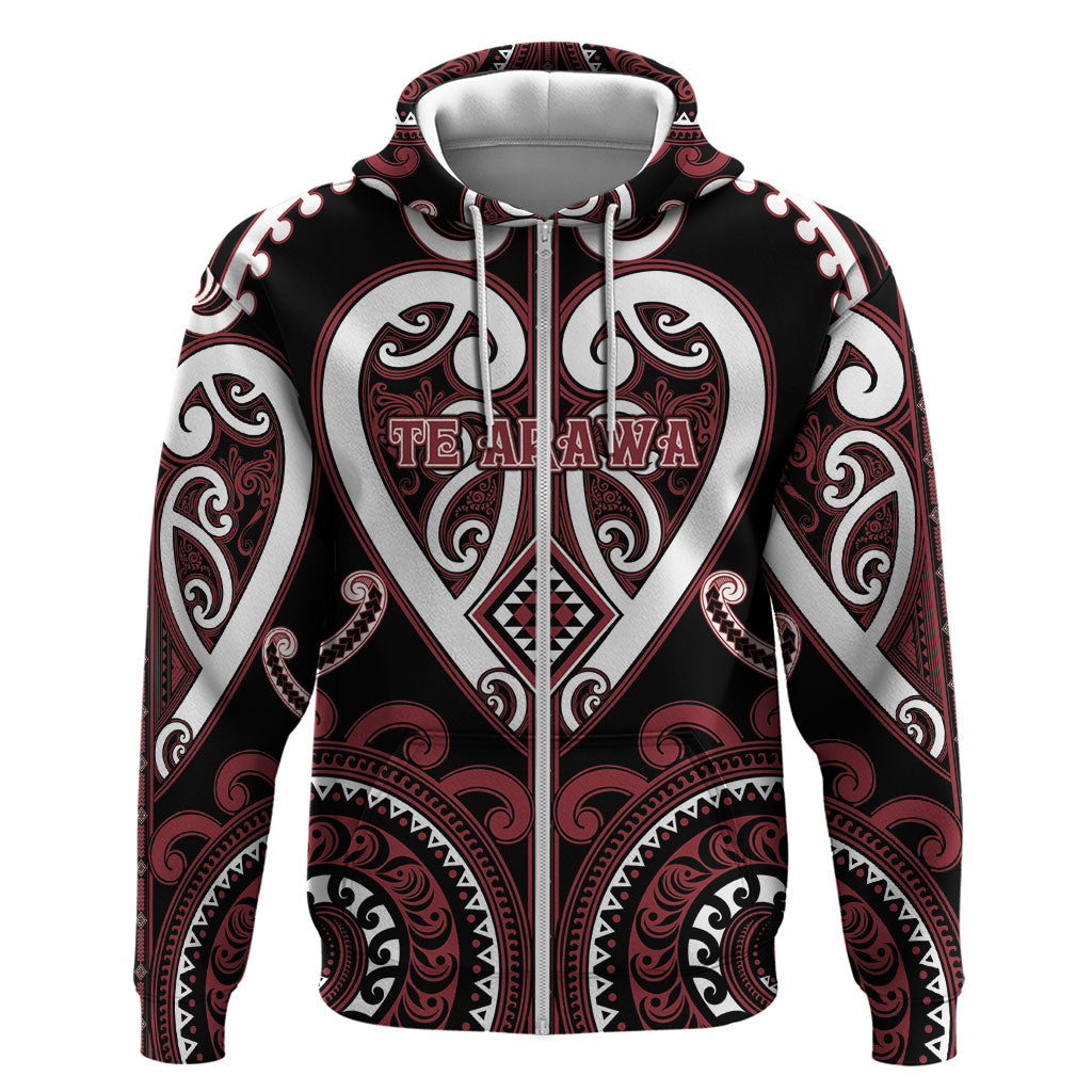 Custom Aotearoa Te Arawa Hoodie Maori Tribal Pattern