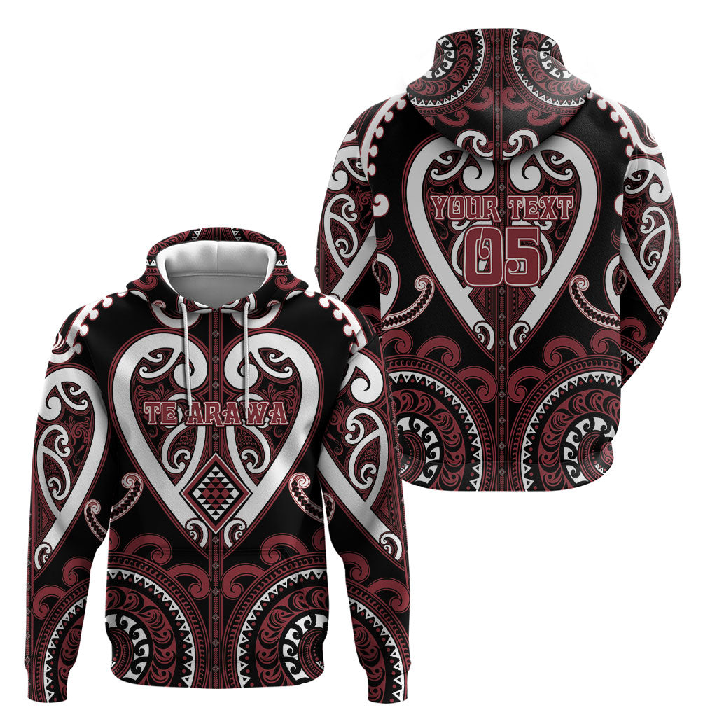 Custom Aotearoa Te Arawa Hoodie Maori Tribal Pattern