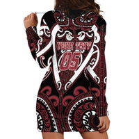 Custom Aotearoa Te Arawa Hoodie Dress Maori Tribal Pattern