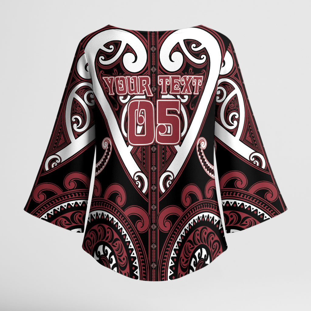 Custom Aotearoa Te Arawa Kimono Sleeve Blouse Maori Tribal Pattern
