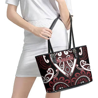 Aotearoa Te Arawa Leather Tote Bag Maori Tribal Pattern