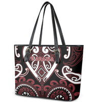 Aotearoa Te Arawa Leather Tote Bag Maori Tribal Pattern