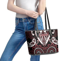 Aotearoa Te Arawa Leather Tote Bag Maori Tribal Pattern