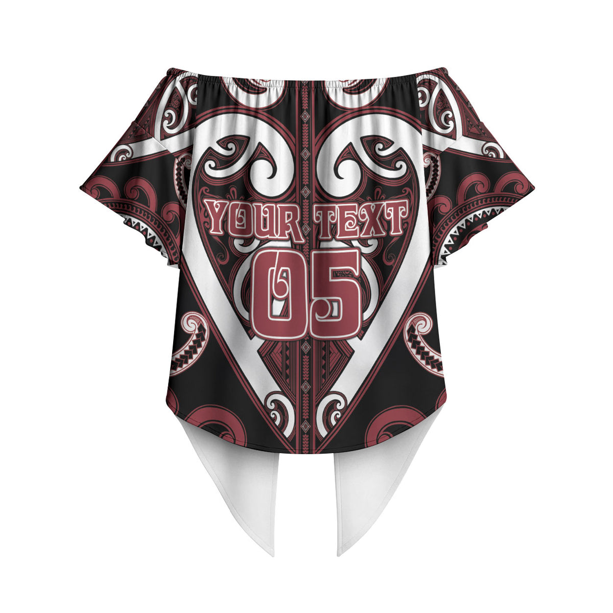 Custom Aotearoa Te Arawa Off Shoulder Wrap Waist Top Maori Tribal Pattern LT05 - Polynesian Pride