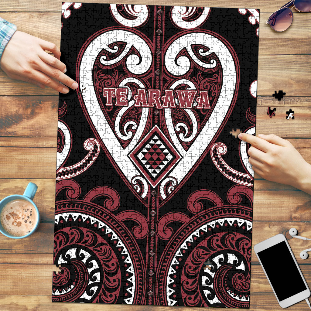 Aotearoa Te Arawa Puzzle Maori Tribal Pattern LT05 Red - Polynesian Pride
