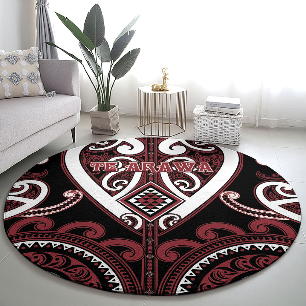 Aotearoa Te Arawa Round Carpet Maori Tribal Pattern