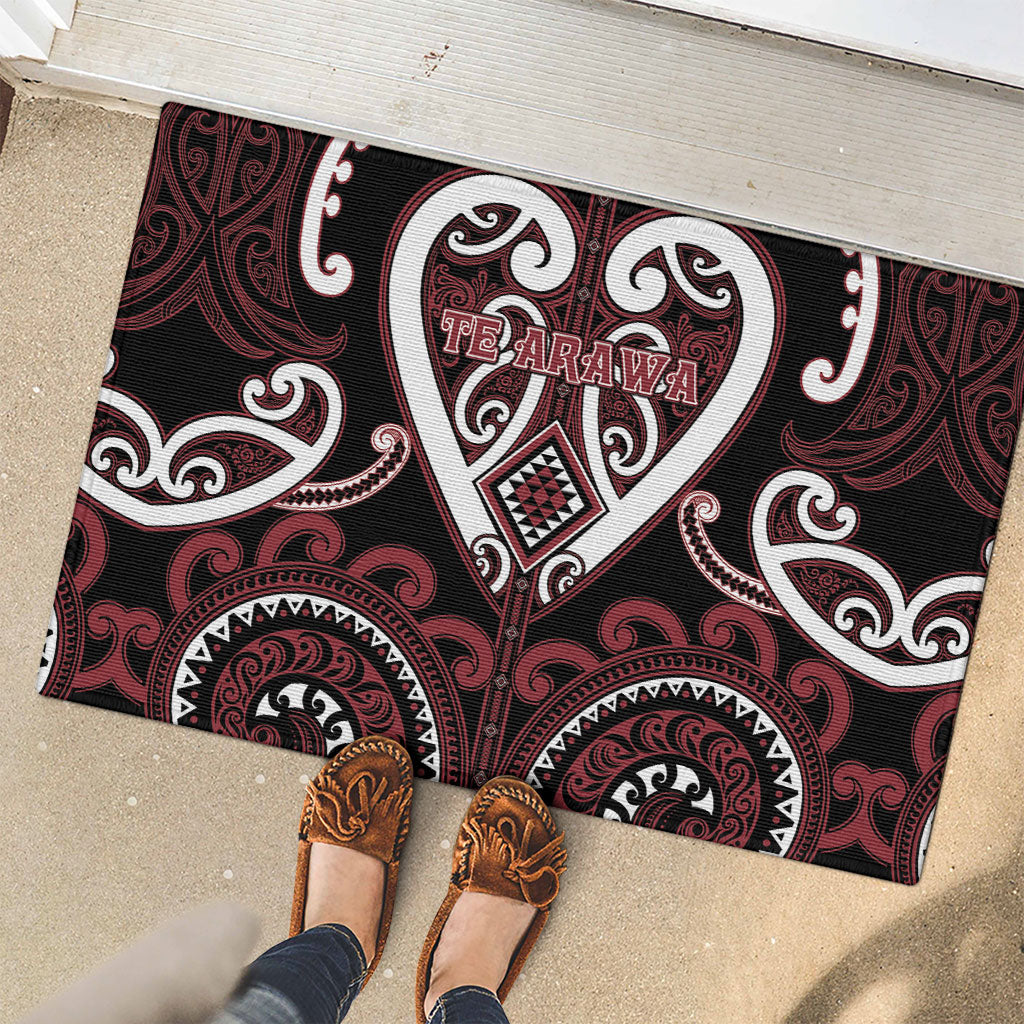 Aotearoa Te Arawa Rubber Doormat Maori Tribal Pattern