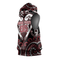 Custom Aotearoa Te Arawa Sleeveless Hoodie Maori Tribal Pattern