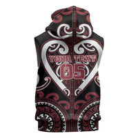 Custom Aotearoa Te Arawa Sleeveless Zip Hoodie Maori Tribal Pattern