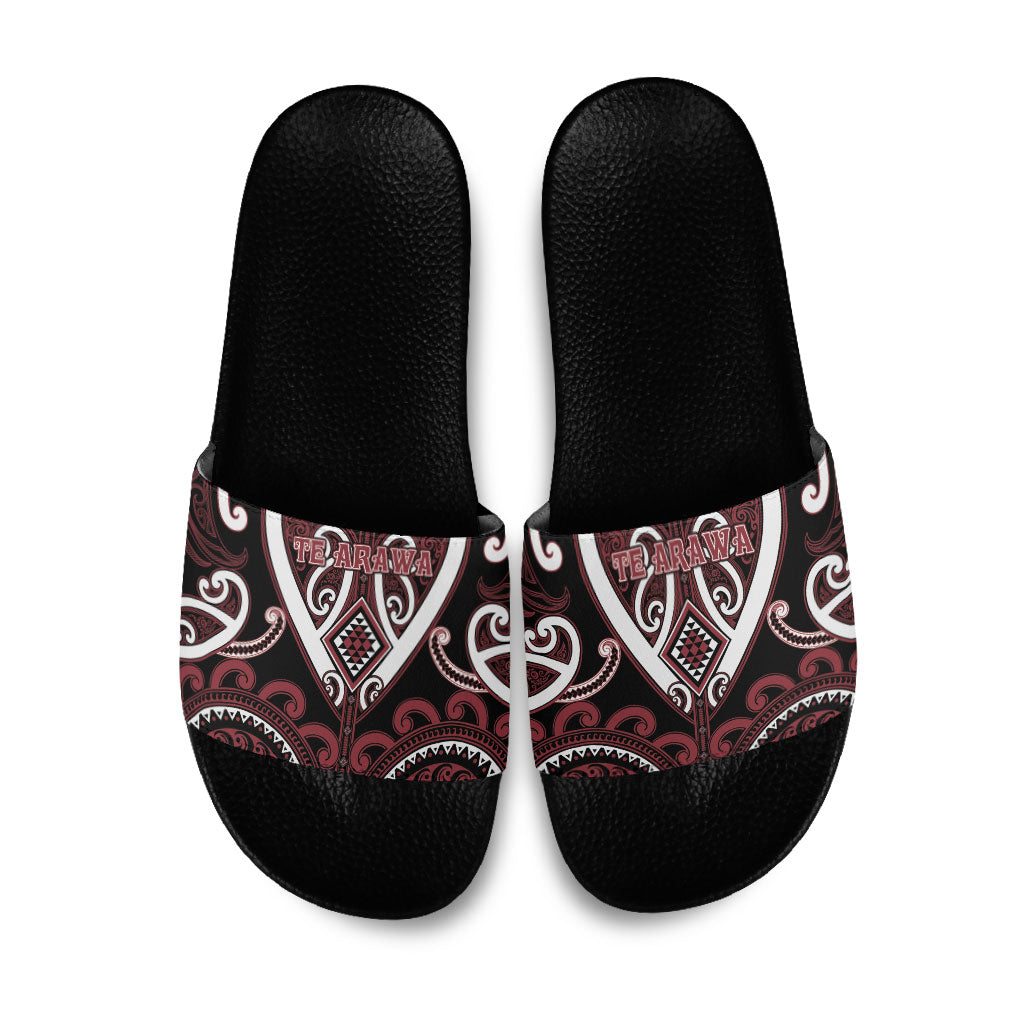 Aotearoa Te Arawa Slide Sandals Maori Tribal Pattern