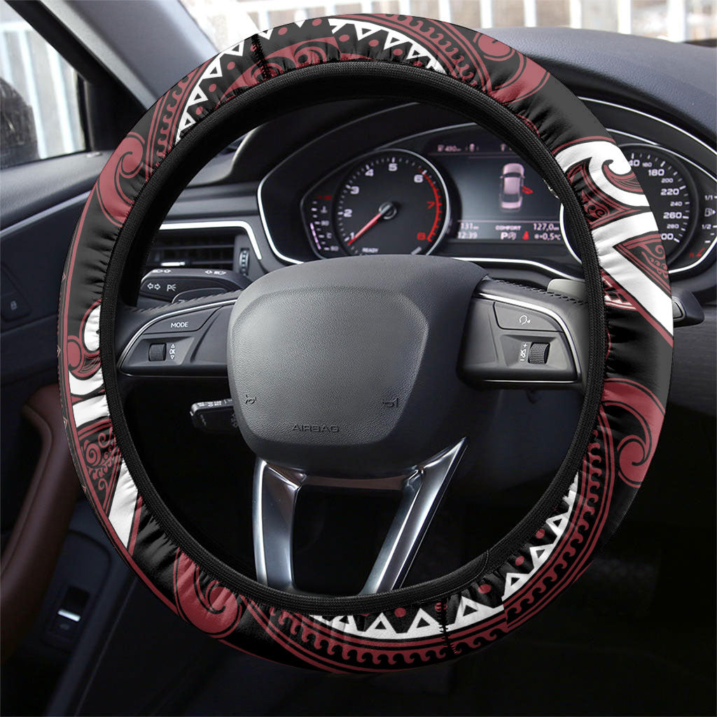 Aotearoa Te Arawa Steering Wheel Cover Maori Tribal Pattern