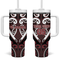 Custom Aotearoa Te Arawa Tumbler With Handle Maori Tribal Pattern