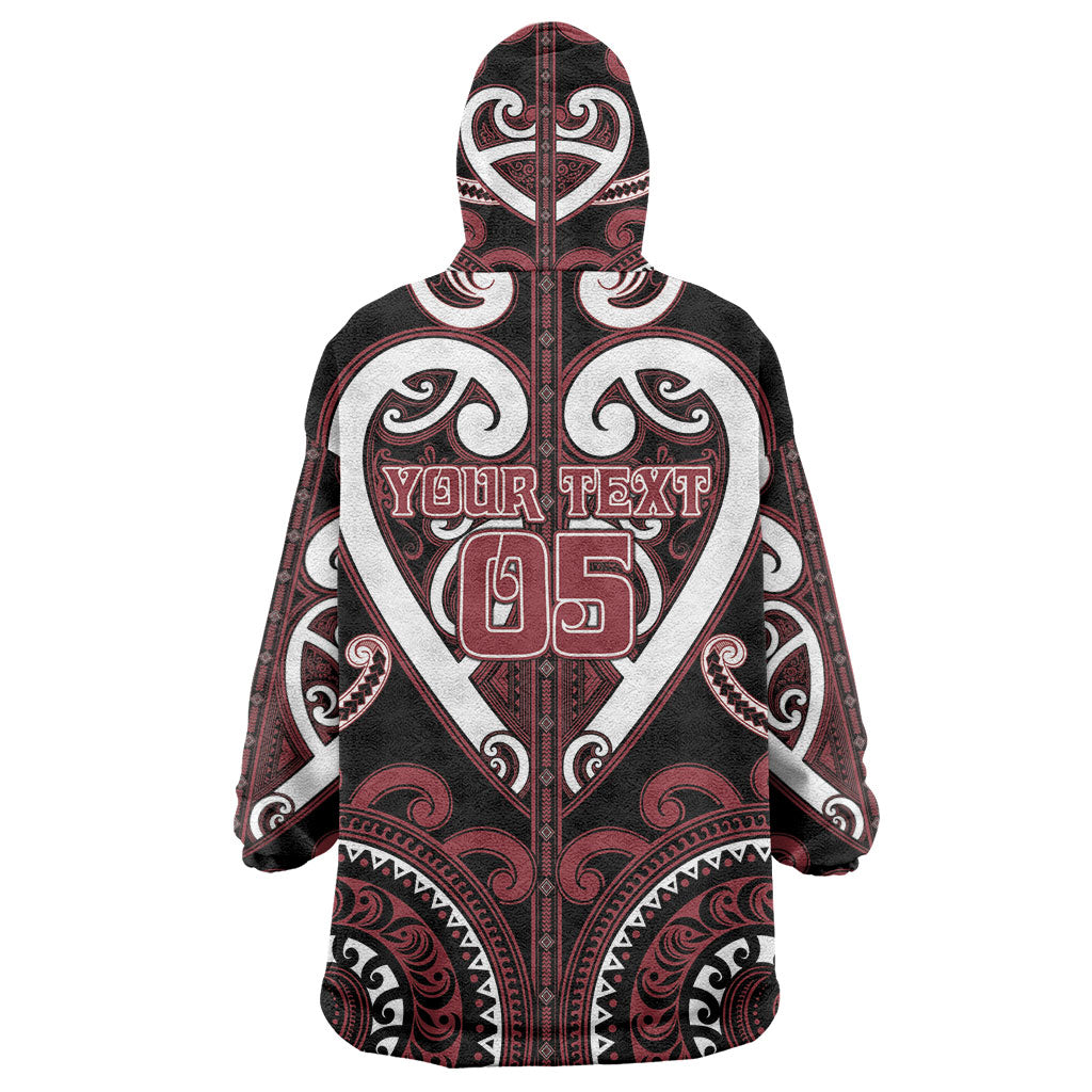 Custom Aotearoa Te Arawa Wearable Blanket Hoodie Maori Tribal Pattern