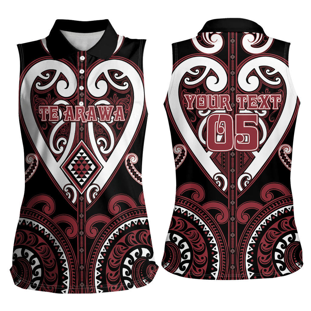 Custom Aotearoa Te Arawa Women Sleeveless Polo Shirt Maori Tribal Pattern
