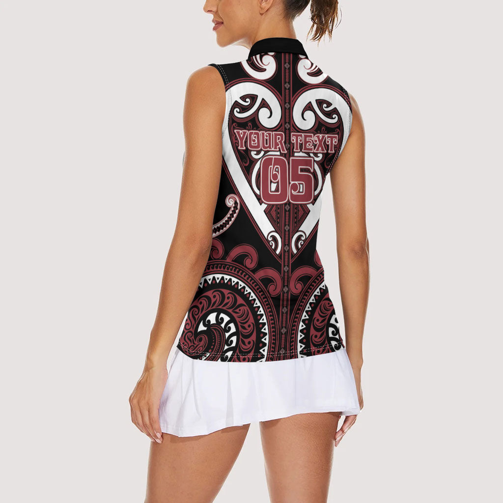 Custom Aotearoa Te Arawa Women Sleeveless Polo Shirt Maori Tribal Pattern