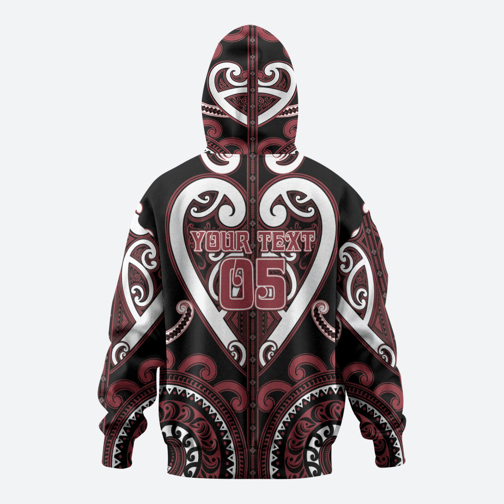 Custom Aotearoa Te Arawa Zip Hoodie Maori Tribal Pattern