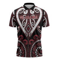 Custom Aotearoa Te Arawa Zipper Polo Shirt Maori Tribal Pattern