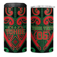 Custom Aotearoa Ngai Tuhoe 4 in 1 Can Cooler Tumbler Maori Tribal Pattern