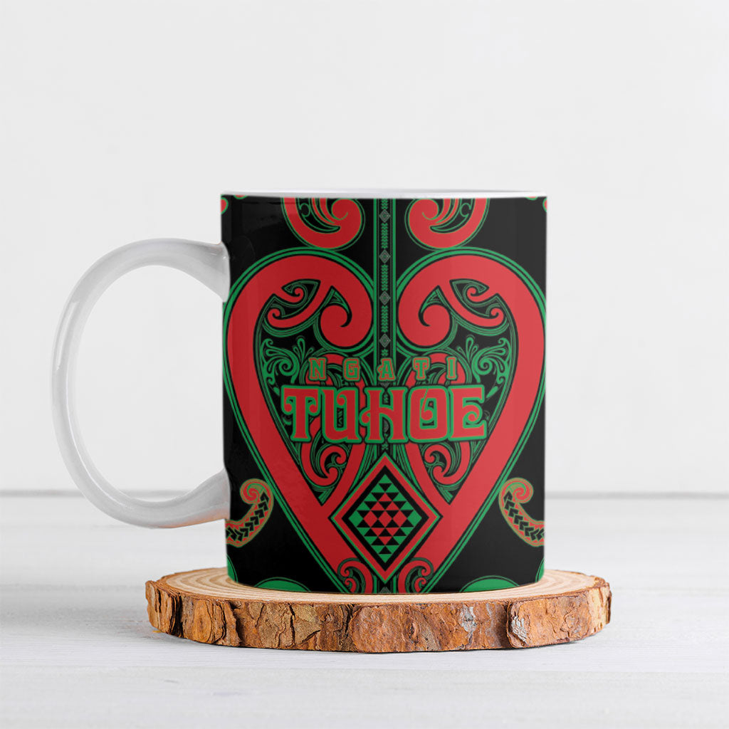 Custom Aotearoa Ngai Tuhoe Ceramic Mug Maori Tribal Pattern LT05 Black - Polynesian Pride