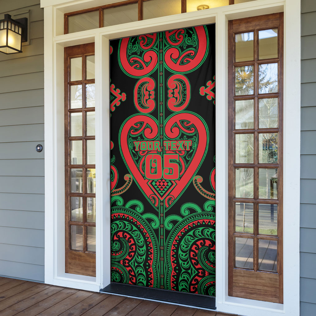 Custom Aotearoa Ngai Tuhoe Door Cover Maori Tribal Pattern
