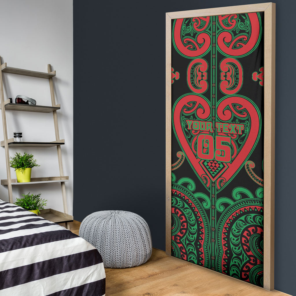 Custom Aotearoa Ngai Tuhoe Door Cover Maori Tribal Pattern