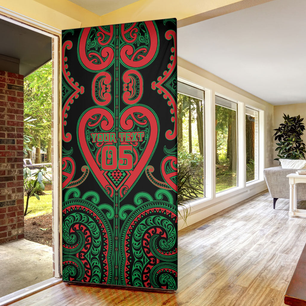 Custom Aotearoa Ngai Tuhoe Door Cover Maori Tribal Pattern