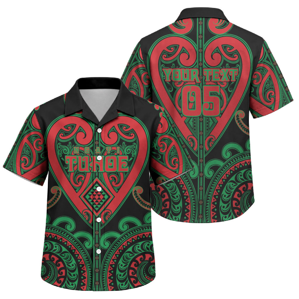 Custom Aotearoa Ngai Tuhoe Family Matching Off Shoulder Short Dress and Hawaiian Shirt Maori Tribal Pattern