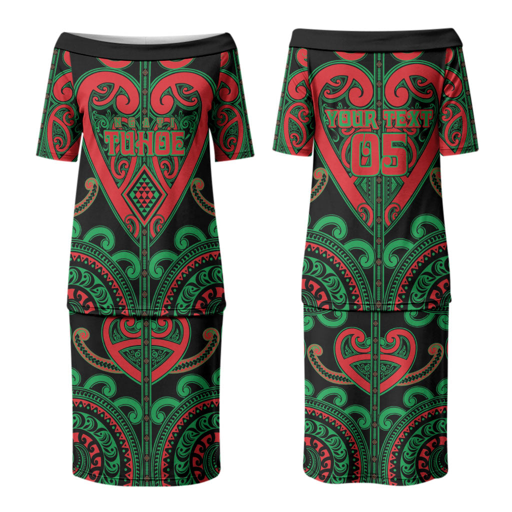 Custom Aotearoa Ngai Tuhoe Family Matching Puletasi and Hawaiian Shirt Maori Tribal Pattern